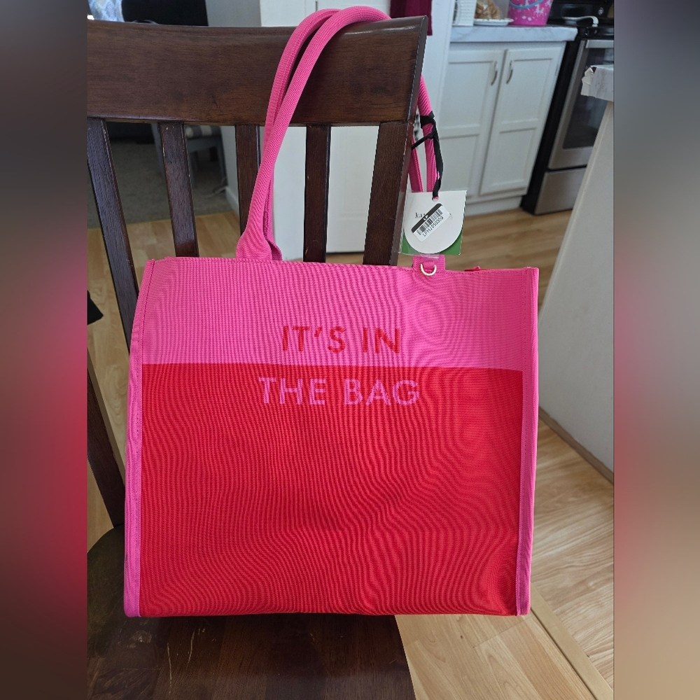 kate spade Pink & Red 'It's In The Bag' Canvas Tote